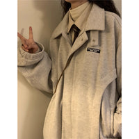 Women's Oversized Zip Hoodie Jacket in a relaxed retro loose fit