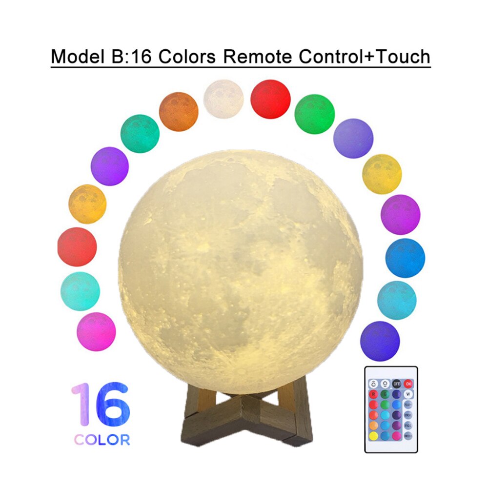Moon Lamp 16 color LED night light with remote control