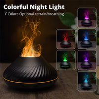 Flame Aroma Diffuser LED light shown in 7 colour options