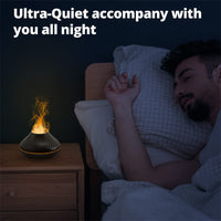 Flame Aroma Diffuser running quietly beside the bed at night