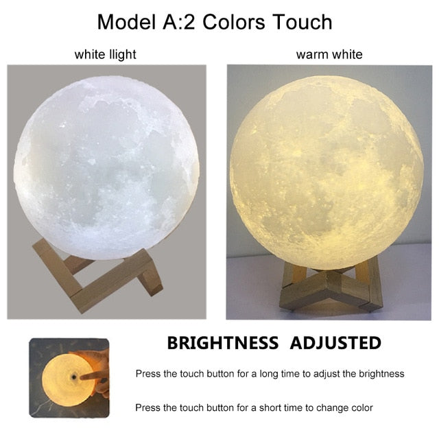 Moon Lamp touch control LED light with adjustable brightness