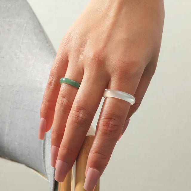 Women's Fashion Rings - Vintage Acrylic Resin Ring Set