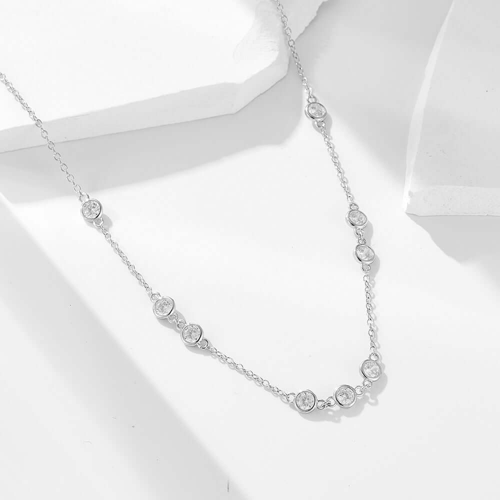 925 Silver Clavicle Necklace Women Adjustable Dainty Jewelry