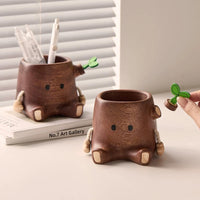 Solid Wood Pen Holder – Nordic Desk Organizer