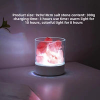 USB Rechargeable Himalayan Salt Lamp with warm ambient glow