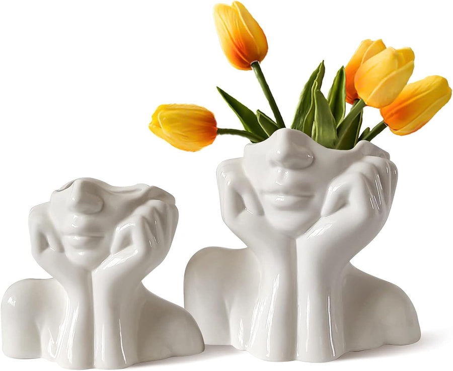 Human Silhouette Ceramic Vase - Nordic Minimalist Home Decor - view 1