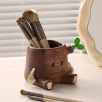 Solid Wood Pen Holder – Nordic Desk Organizer