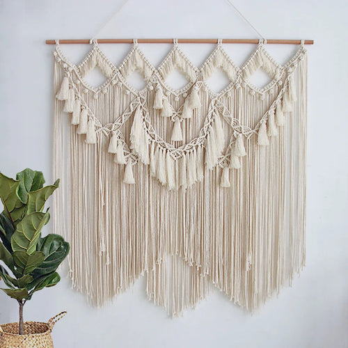 Bohemian Wall Tapestry handmade cotton rope macrame wall decor