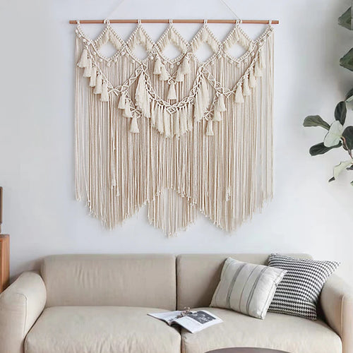 Bohemian Wall Tapestry - Handmade Macrame Wall Decor
