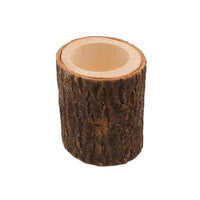 Wooden Candle Holder A3 large natural bark edge decor