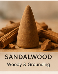 Sandalwood-scented backflow incense cone
