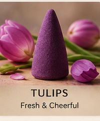 Tulip-scented backflow incense cone