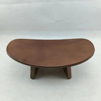 Solid wood kneeling meditation bench in walnut color, front view