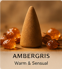 Amber-scented backflow incense cone