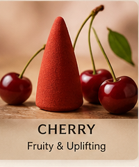 Cherry-scented backflow incense cone