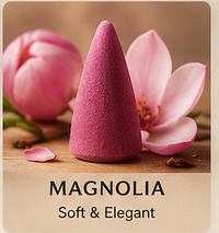 Magnolia-scented backflow incense cone